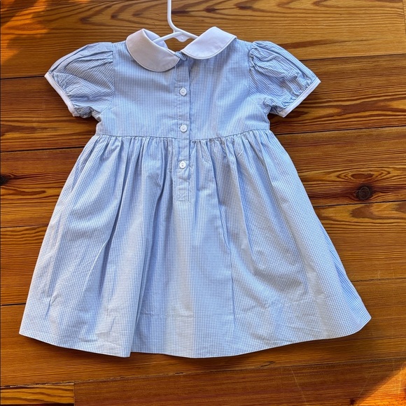 The Smocking Place Adorable Blue Gingham Dress W/Embroidered Crayons Size 4T - Picture 8 of 8
